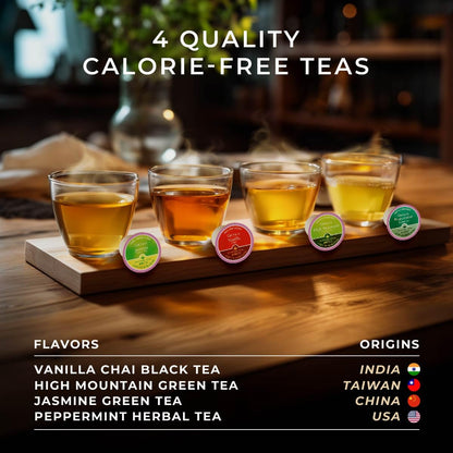 Gya Tea Co Purely Herbal Tea Pod Collection Gift Set (16 Count) - Different Flavors Assorted Variety Pack