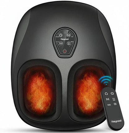 Heycool Shiatsu Foot Massager with Heat FSA Eligible HSA, Gift Men Women | [2026 Upgraded] Compression, Vibration, Deep Kneading Massager for Plantar Fasciitis, Neuropathy, Remote Control