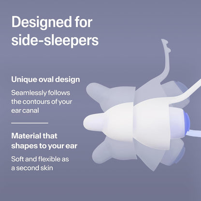 Alpine SleepDeep Earplugs for Sleeping – Side Sleepers & Snoring – Ultra-Soft Noise Reducing Earplugs – 27dB SNR – Hypoallergenic, Silicone-Free – 2 Pairs (S + L)