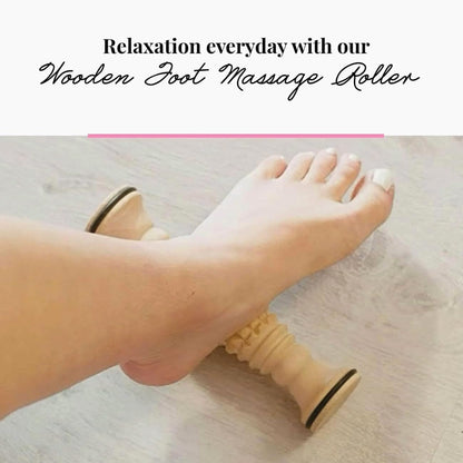 tuuli Wooden Foot Massager, Grooved Muscle Roller, Helps Ease Muscle Tension and Improve Blood Circulation, Natural Wood Therapy Massage Tools for Feet (M)
