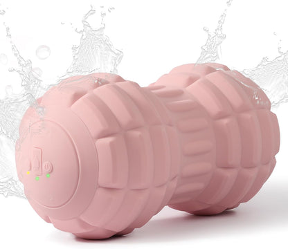 Silicone Vibrating Peanut Massage Ball Roller, Water Resistant Electric Double Lacrosse Massage Ball with 4 Intensities for Muscle Tightness, Deep Tissue Massager for Foot, Back, Hip (Green)