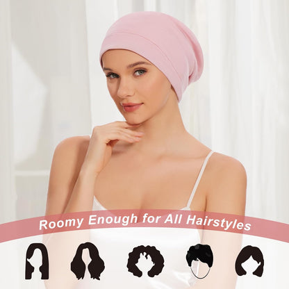 ZHENSILK Silk Bonnet for Sleeping Women, Adjustable Silky Satin Lined Sleep Cap, Silk Hair Wrap Slouch Beanie Hat