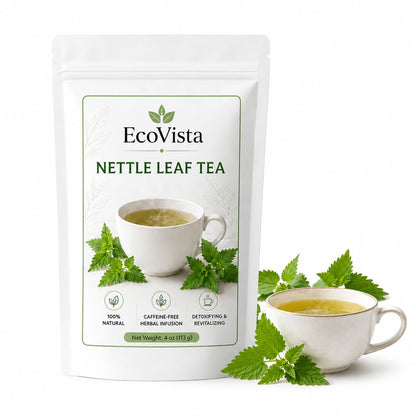 Ecovista Stinging Nettle Leaf 4oz | Dried Nettle Leaves (Urtica Dioica) | Premium Cut & Sifted Herbal Tea | Caffeine-Free | 100% Natural & Pure