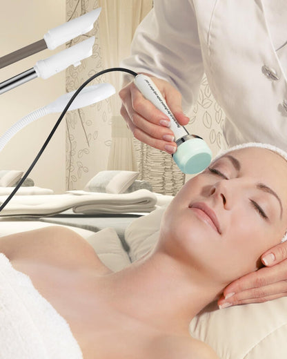 Professional Facial Steamer 3 in 1 Steamer for Face with Hot & Cold Nozzle 5X LED Magnifying Lamp Facial Steamer for Esthetician Beauty Face Equipment Use at Home or Salon
