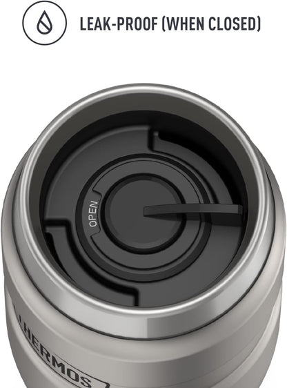 THERMOS Stainless King Vacuum-Insulated Travel Tumbler, 16 Ounce, Matte Steel