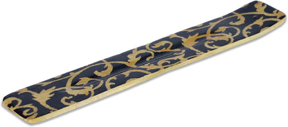 Bless-International Traditional-Handmade-Burner Wooden-Incense-Stick-Holder Ash-Catcher-Stand for-Aromatherapy-Meditation-Yoga (Incense Holder 10 inch(2 pcs))