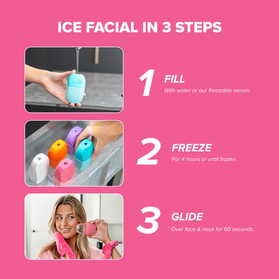 Contour Cube Original - Ice Roller for Sculpting & De-Puffing - Face Ice Roller & Massager with BPA-Free Silicone - Ice Mold for Face - Skin Care Tools for Daily Skincare (180ml) - Marble