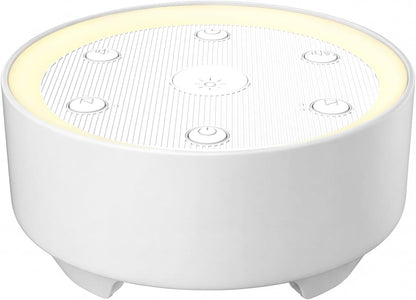 Kipcush White Noise Machine for Sleeping – High-Fidelity Non-Looping Sounds, Dimmable Night Light, USB Powered, Sleep Sound Machine for Baby, Kids & Adults (A - Model White+, Standard)