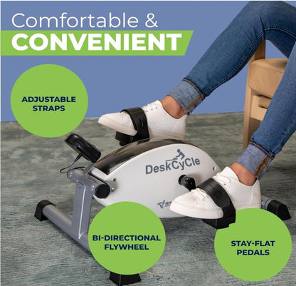 DeskCycle Under Desk Bike Pedal Exerciser - Stationary Bikes for Home & Office - Standard and Adjustable Height Versions