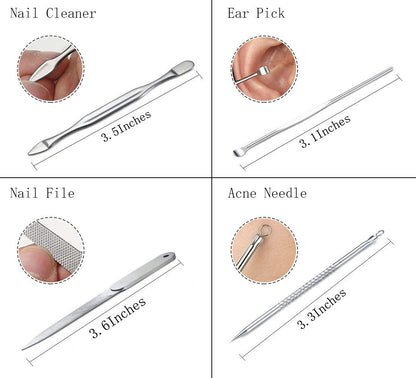 Manicure Set Professional Nail Clippers Kit Pedicure Care Tools- Stainless Steel Women Grooming Kit 18Pcs for Travel or Home (Pink)