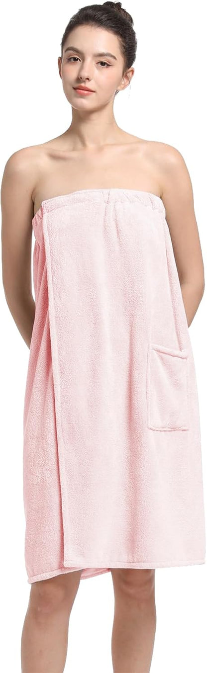 Women'S Soft Wrap Towel Full Length，Bath Robe After Shower Female Plush Long，Spa Bathrobes Lightweight With Pockets