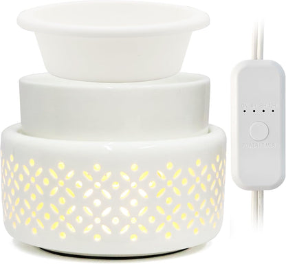 VICTORIA AROMA Ceramic Wax Melt Warmer - LED Night Light Candle Wax Warmer for Scented Wax, Electric Fragrance Wax Melter for Home, Office, Bedroom Decor, and Gifts