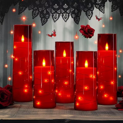 Waterproof Flameless Candles, 12 PC Battery Operated LED Pillar Candles with 2 Remote Controls & Timer, Flickering Indoor Outdoor Candles for Wedding, Patio, Easter, Bathroom, Home Decor, 4''5''6''