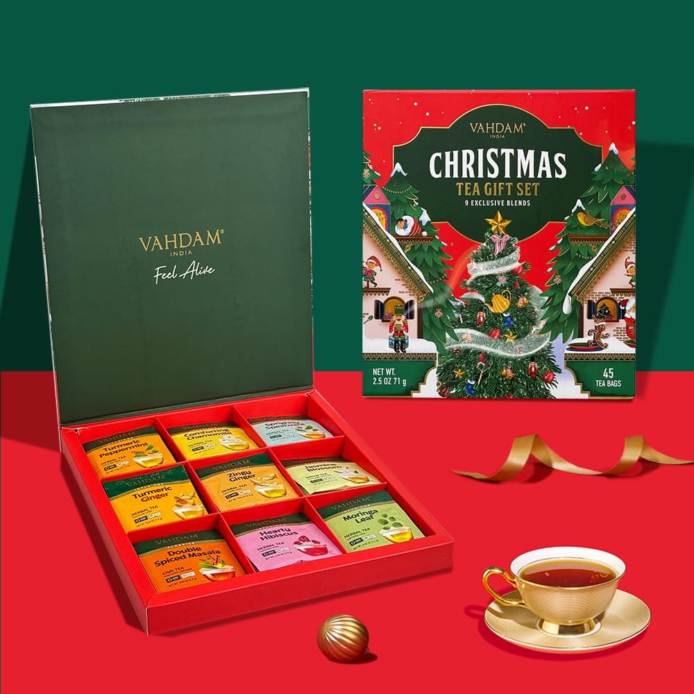 VAHDAM, Assorted Black Tea Loose Leaf Tea Gift Set (10 Flavors) Gift Ideas for Women & Men | Directly Sourced From Assam and Darjeeling | Resealable Ziplock Pouch
