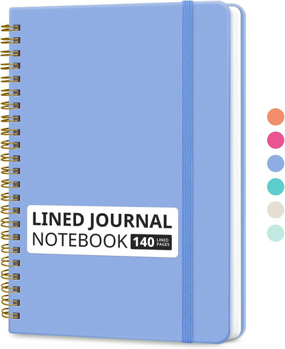 Taja Lined Spiral Journal Notebook for Women & Men, 140 Pages, College Ruled Hardcover Notebook for Work & Note Taking, Journals for Writing, A5(5.7" x 7.9") - Green