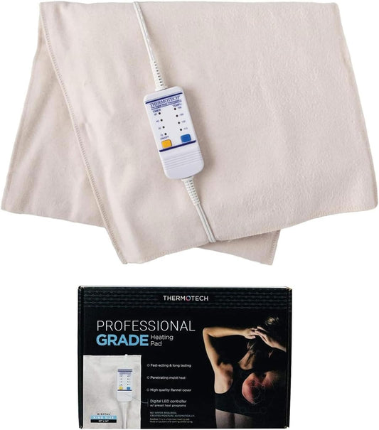 Thermotech Moist Heating Pad, Digital Timer, King 26 x 14 in