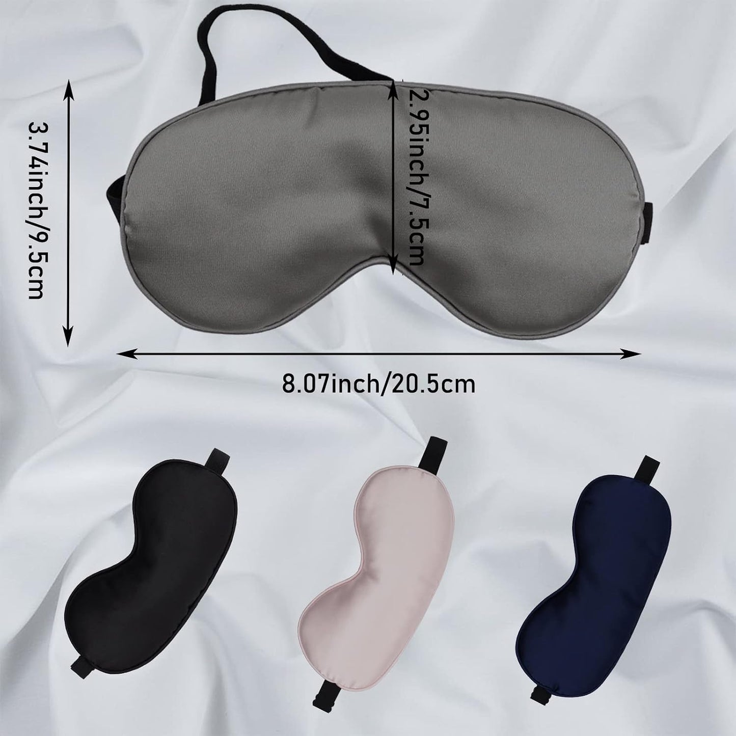 LERSVICVIL Sleep Mask 4 Pack Silk Eye Cover Soft Satin Blindfold Elastic Strap Night Eyeshade Travel Nap for Women Men