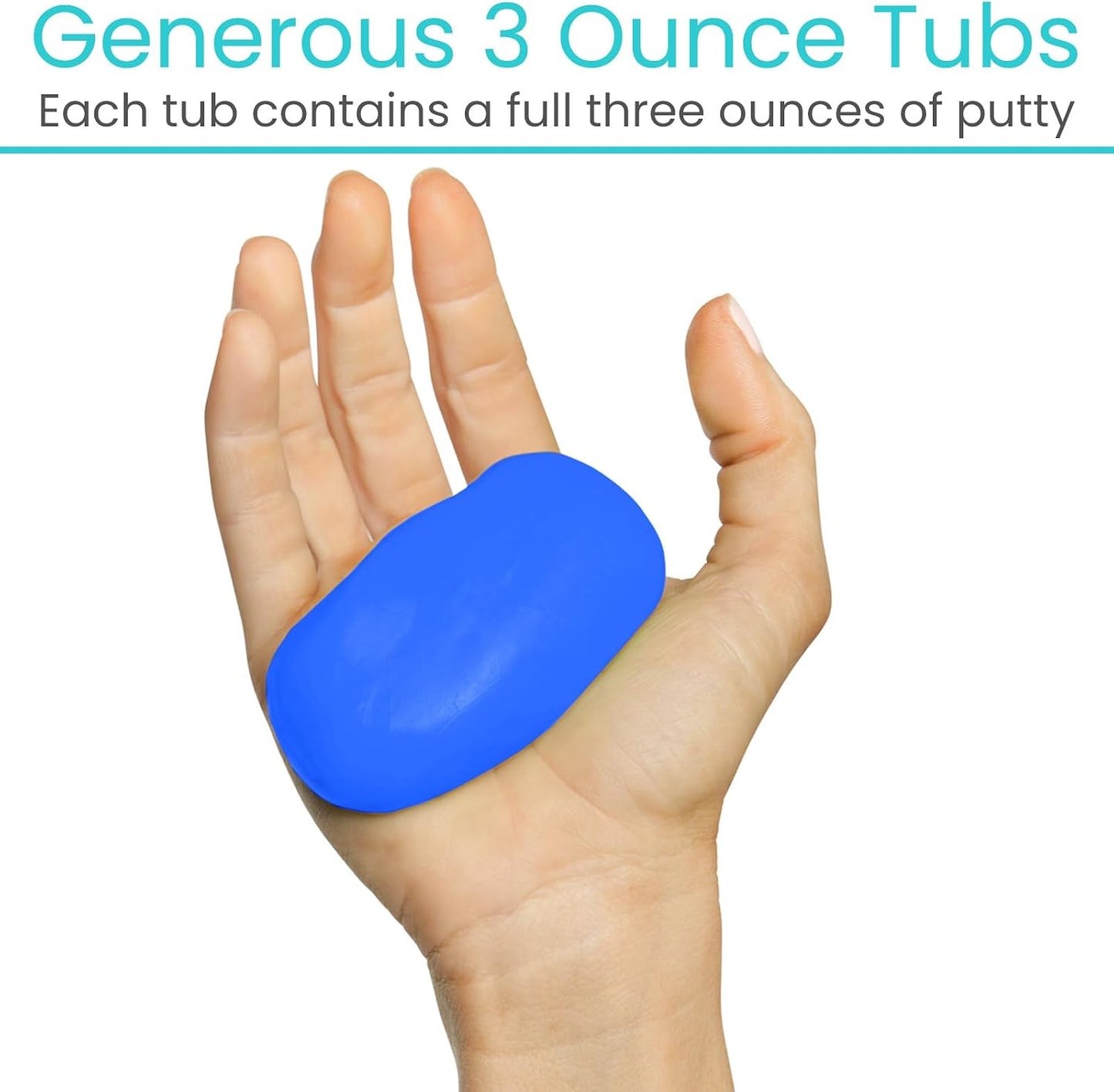 Vive Therapy Putty for Adults, for Hand (2 Pack) - Occupational Sensory Stress Relief Tools - for Physical Exercise, Finger Pain, Grip Strength, Rehab, Arthritis, Forearms, Fidgeting, Motor Skills
