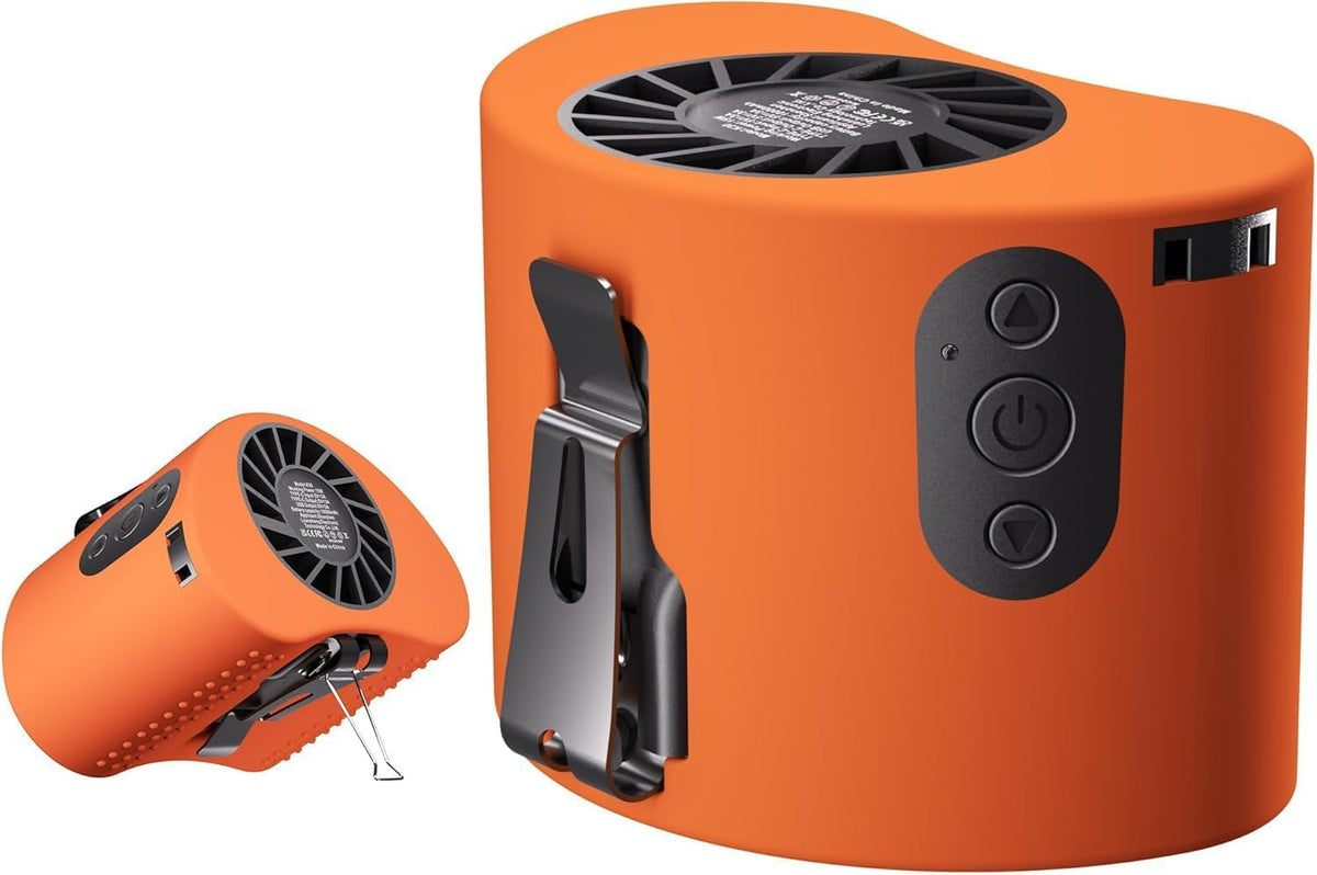AddAcc Portable Waist Fan, 10000mAh Battery Operated, Rechargeable Clip On Belt, 10 Speed, 12000RPM Strong Airflow, Max 24H Working Time, Personal Shirt fan for Outdoor Work Jobsite Farms