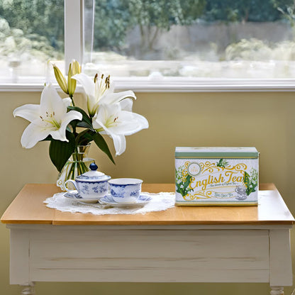 New English Teas Lily of the Valley Tea Tin with 40 Earl Grey Tea Bags