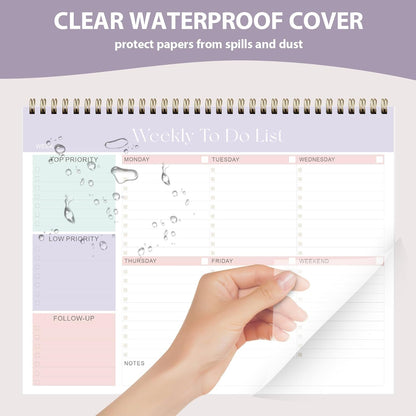 Weekly To Do List Notepad, Undated Planner with 52 Sheets (8.5''x11'') | Desk Accessories and Supplies, Women & Man, Home School & Work