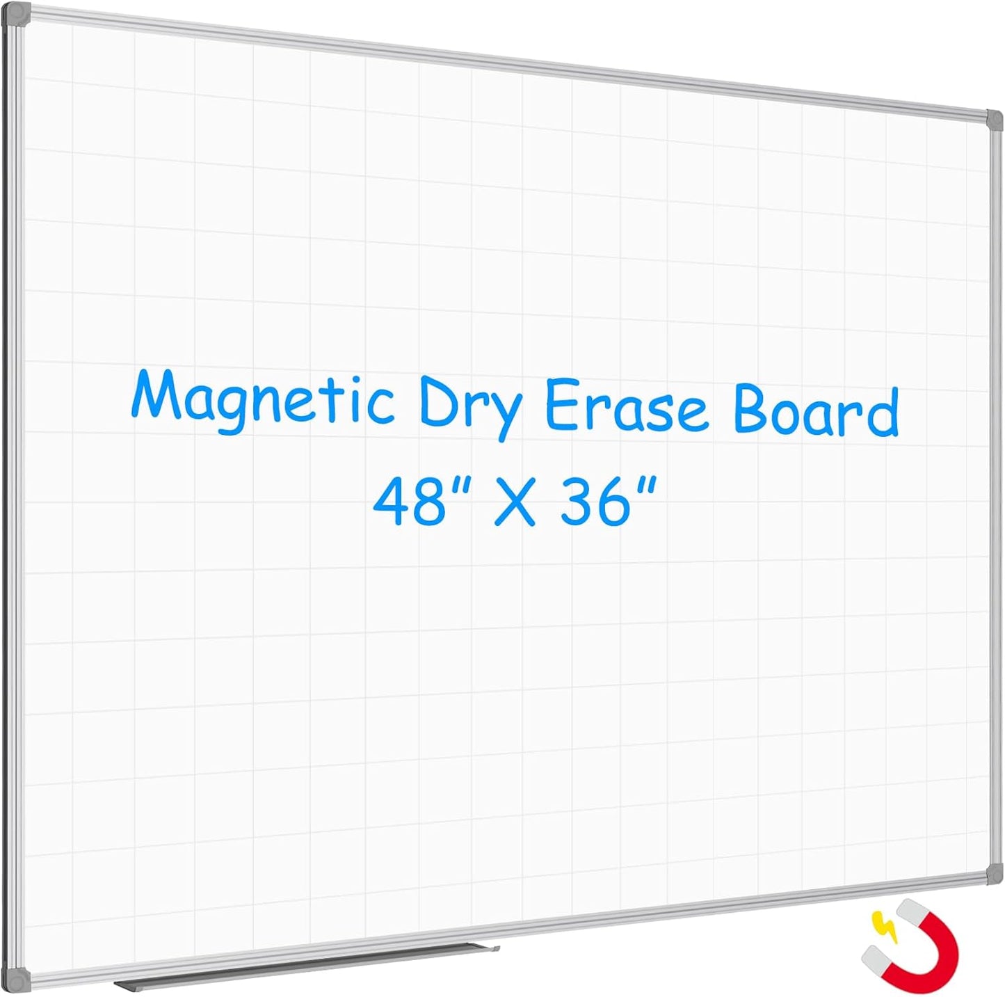 JILoffice Magnetic Dry Erase Calendar Whiteboard, 4 Month White Board Planner 36 X 24 Inch, Black Aluminum Frame Wall Mounted Board for Office Home and School