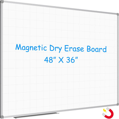 JILoffice Magnetic Dry Erase Calendar Whiteboard, 4 Month White Board Planner 36 X 24 Inch, Black Aluminum Frame Wall Mounted Board for Office Home and School