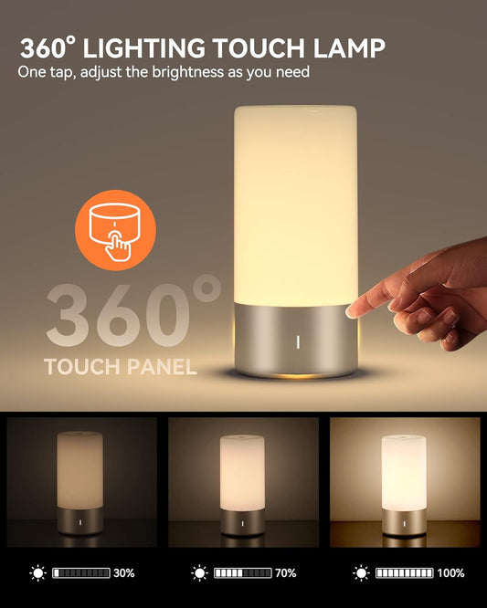 Touch Bedside Table LED Lamp, [Sleek Design & RGB Mode] Multi-Color Dimmable with Warm White Lights, Birthday Gifts for Women Mom, Smart Nightstand Small Lamp for Bedroom Living Room Home Decor