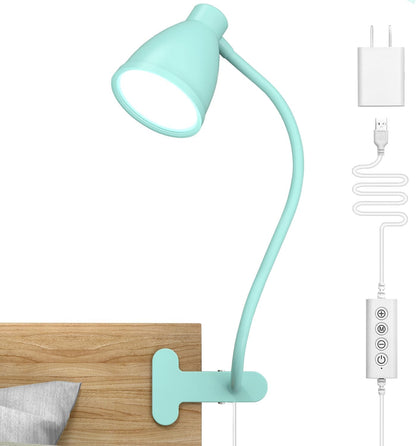 BOHON Desk Lamp with Clamp, Clip on Light, 5 Color 10 Brightness, Teal