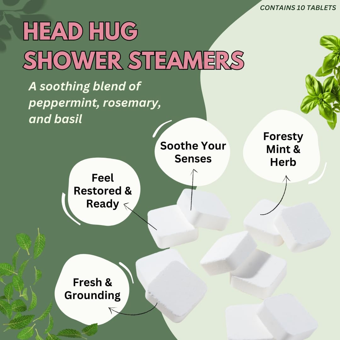 The Herbal Zen Head Hug Shower Steamer Aromatherapy Relief - 10 Pack