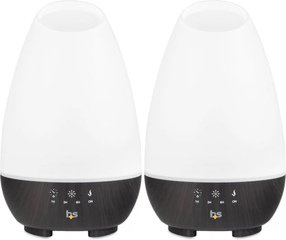HealthSmart 500ML Essential Oil Diffuser for Large Rooms, Cool Mist Humidifier and Aromatherapy Diffuser, Adjustable Timer, Mist Mode and 7 LED Light Colors, White (Pack of 1)