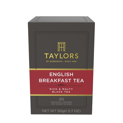 Taylors of Harrogate English Breakfast Black Tea, 20ct (Pack of 1)