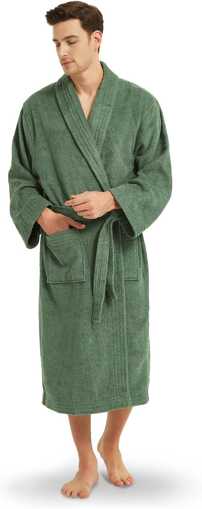 Ramesses Bathrobe Mens,Premium Thick Terry Cloth Bathrobe,Towel Bath robe Long–Staple Combed Men's Cotton Robe