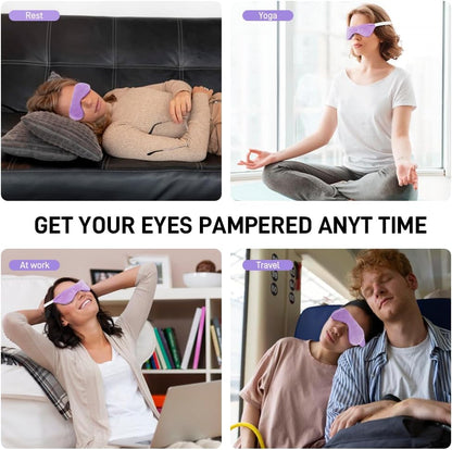 Eye Pillow for Yoga, Relaxation, Sleeping, Microwavable Weighted Eye Mask Heated for Meditation, Dry Eyes, Moist Heat Hot & Cold Eye Compress with Flaxseeds Therapy (Pink)