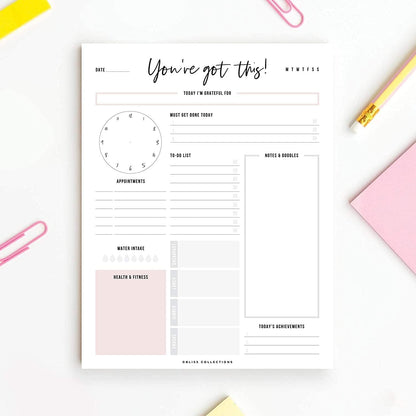 Bliss Collections Weekly Planning Pad, To Do List Notebook - Undated Tear-Off Sheets Notepad - Work Calendar, Organizer, Scheduler for Goals, Tasks - Minimalist, 8.5" x 11", 50 Sheets