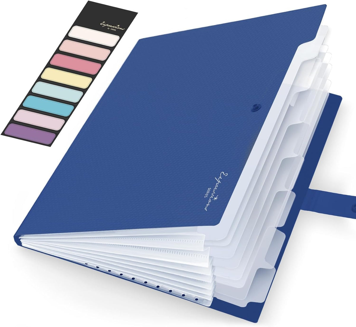 Sooez Accordion File Organizer 8 Pocket, Expanding File Folder with Labels