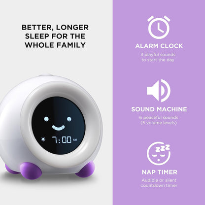 LittleHippo Mella: Kids Alarm Clock, Ready to Rise Children's Sleep Trainer, Night Light, Sound Machine and OK to Wake for Toddlers and Kids - Arctic Blue (Updated 2025)