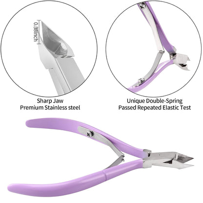 YINYIN Cuticle Trimmer with Cuticle Pusher and Cutter, Professional Stainless Steel Nippers, Cutter Clippers, Cuticle Remover, Pedicure Manicure Tools for Fingernails and Toenails, Sliver