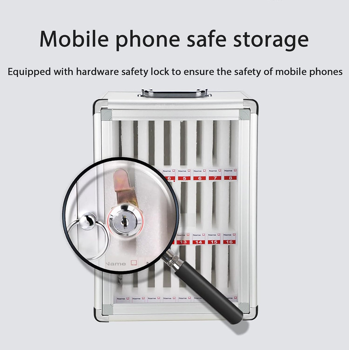 Cell Phone Charging Stations Phone Storage Cabinet Cell Phone Safe Deposit Box 24,36, 48, 60 Position Cell Phone Storage Box Cell Phone Locker Kitchen Furniture(12slots)