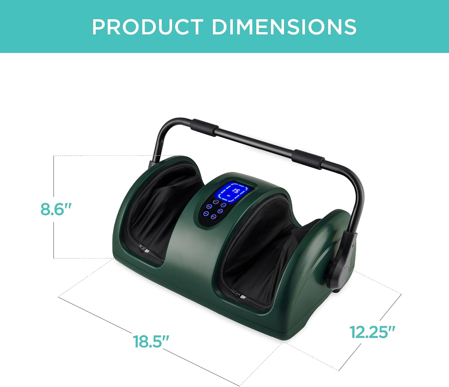 Best Choice Products Shiatsu Foot Massager with Heat for Plantar Fasciitis & Neuropathy, Kneading Foot & Calf Massager with Remote, 360° Adjustable Handle, Rolling & Compression Massage - Satin Black