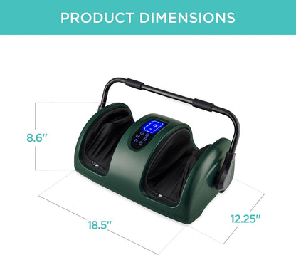 Best Choice Products Shiatsu Foot Massager with Heat for Plantar Fasciitis & Neuropathy, Kneading Foot & Calf Massager with Remote, 360° Adjustable Handle, Rolling & Compression Massage - Satin Black