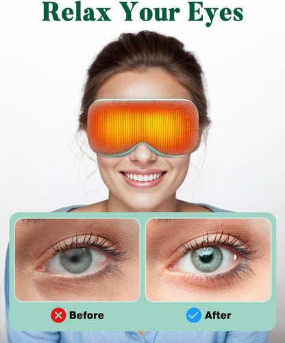YoanYouth Heated Eye Mask for Dry Eyes, FSA Eligible HSA, Cordless Warm Compress for Eyes, Light Blocking Eye Heating Pad, Styes, Sleep, Cover Washable, Rechargeable, Light Blue