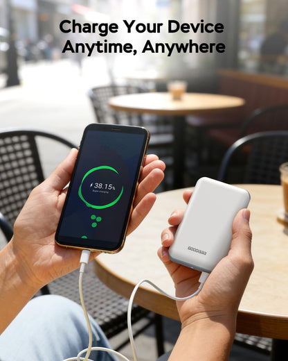 GOODaaa Portable Charger, 10000mAh Slim Power Bank Built in Cables