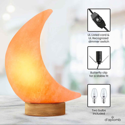 d'aplomb 100% Authentic Natural Himalayan Salt Lamp;Hand Carved Flower Rose Crystal Rock Salt from Himalayan Mountains; Dimmer Cord (Pink Flower)