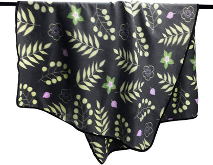 forestfish Fleece Throw Blanket Cozy Soft Portable Travel Blanket Compact for Long Car Airplane Train Rides 60" x 40", Flower