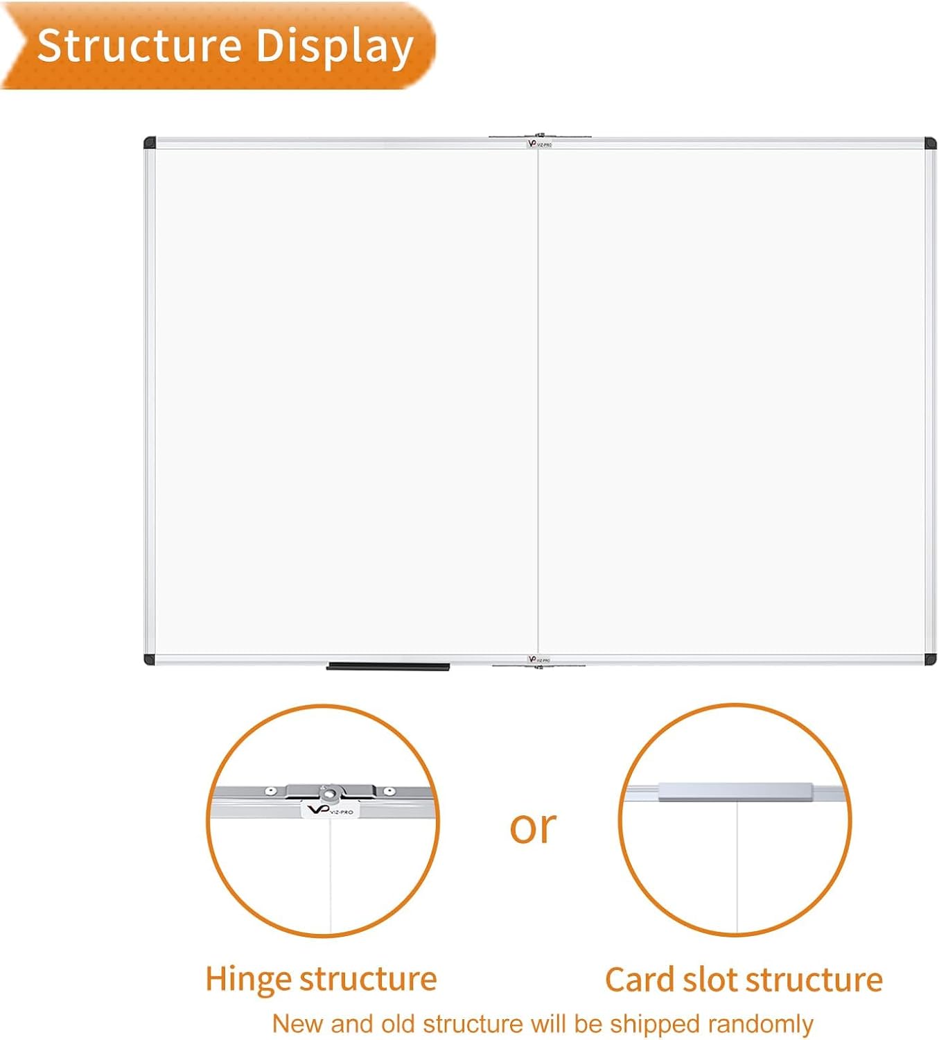 VIZ-PRO Magnetic Dry Erase Board, 36 X 24 Inches, Silver Aluminium Frame