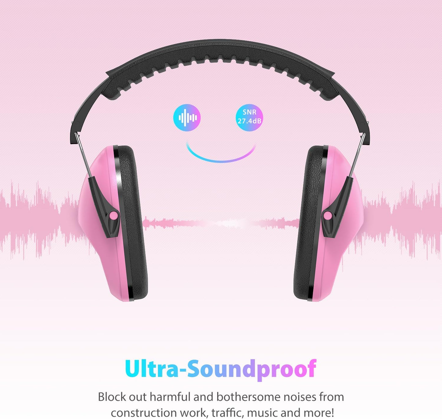 Dr.meter Ear Muffs for Noise Reduction: 27.4SNR Noise Cancelling Headphones for Kids Adults, EM100 Adjustable Hearing Protection Earmuffs for Monster Jam, Autism Sensory, Concerts, Fireworks