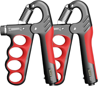 Grip Strength Trainer, 5-100KG (11-220 LB) Adjustable Resistance Forearm Hand Gripper Strengthener with Counter, Hand Wrist Exercise Workout Equipment for Home/Office Gym