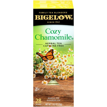 Bigelow Cozy Chamomile Herbal Tea,Caffeine Free Tea with Chamomile Flowers, 100 Count Box (Pack of 1)