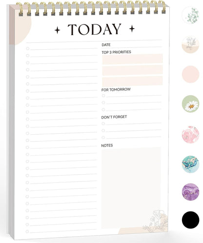 Forvencer To Do List Notepad (6.5 x9.8), To Do List Notebook for Work, Undated Daily Planner Organizer for Tasks Checklist & Goal Planning, To Do List Perfect for Office, School, Cute